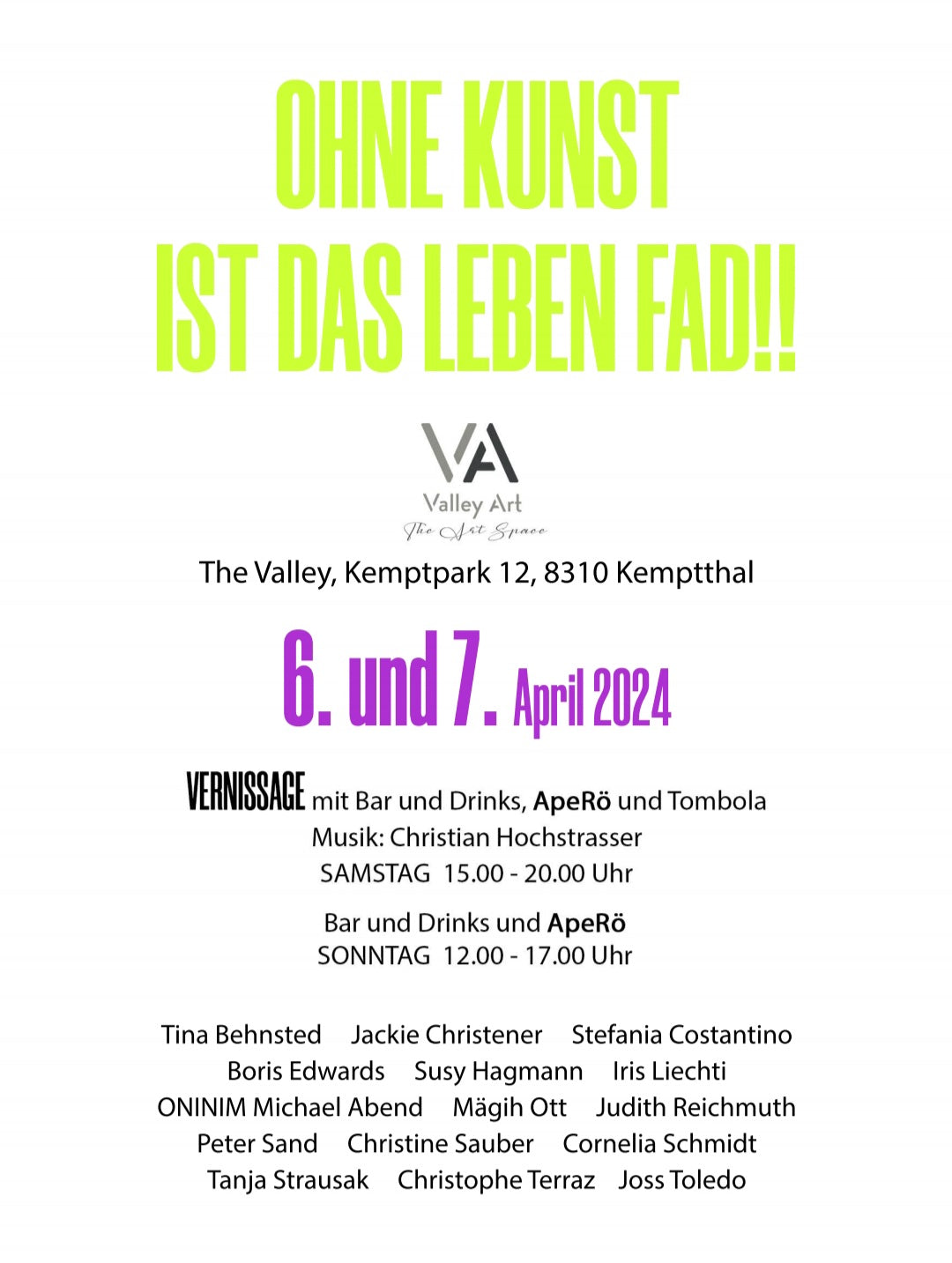 OHNE KUNST IST DAS LEBEN FAD!!